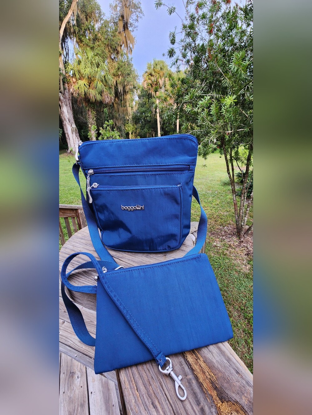 Baggallini Royal Blue Nylon Crossbody Duo